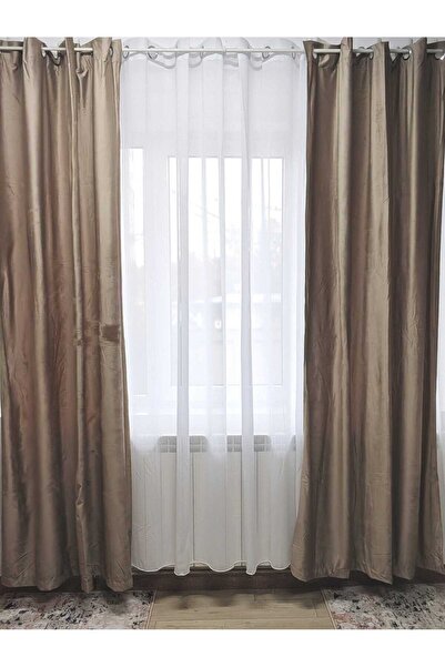 OEM FRENCH VELVET DRAPERY WITH READY-MADE RINGS 150X250CM-2 PIECES