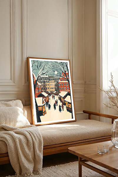 Dekorsiahome Tek Parça Ahşap Çerçeveli Oturma Odası Salon Mutfak Tablosu TK1808