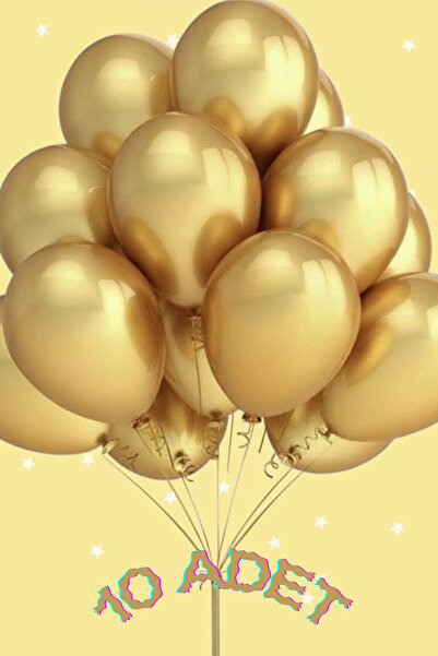 Baloncu Demmo 10 بالونات ذهبية معدنية، حب، رومانسية، حب، عيد ميلاد، حفلة