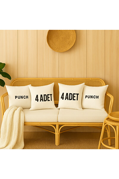 Loova 4 قطع غطاء داخلي لوسادة مبطنة مطرزة باللون الأبيض مقاس 45×45 100% قطن