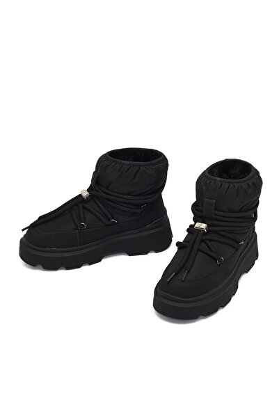 Derimod Kadın Siyah Bağcıklı Kalın Tabanlı Bot 25WFE494814