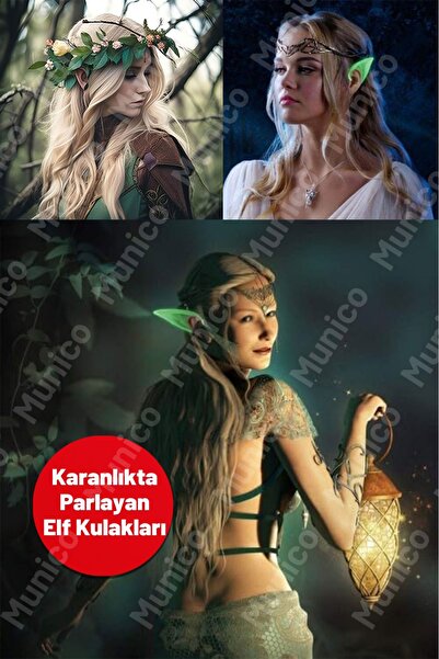 Munico Fosforlu Elf Kulağı – 1 Çift, Lateks Malzeme | Karanlıkta Parlayan Kos...