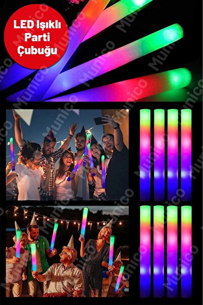 Munico Glow Sünger Parti Çubuğu Led Işıklı 3 Modlu Eğlenceli Gece Etkinlikler...