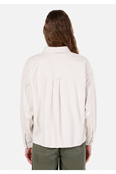 Colin's Regular Fit Shirt Neck Plain Women's Ecru Long Sleeve Shirt