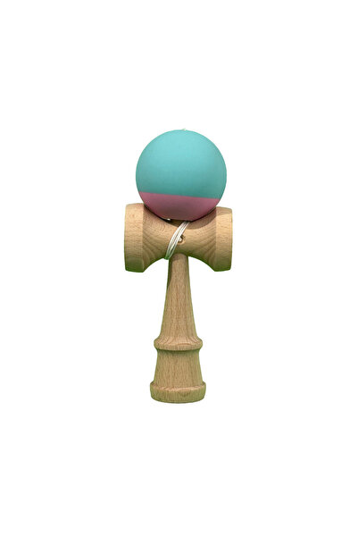 Berbis Kendama X Originala - Jucarie din Lemn, 18 cm, Model Bicolor Turcoaz-Roz