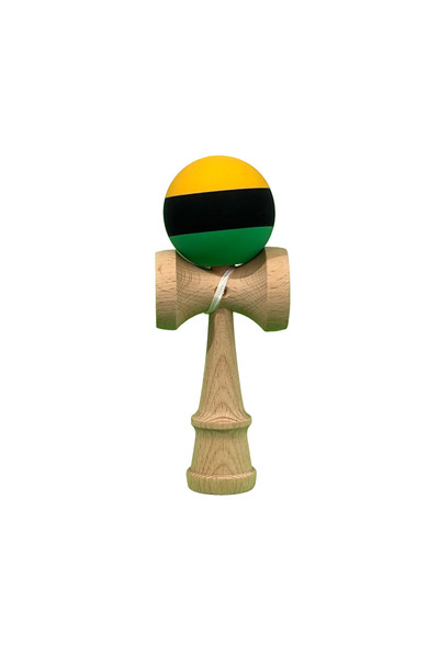 Berbis Kendama X Originala - Jucarie din Lemn, 18 cm, Model Multicolor Galben...