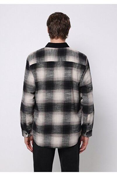 Colin's Comfort Fit Shirt Neck Картатий чоловічий чорний сорочка з довгими рукавами