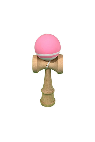 Berbis Kendama X Originala - Jucarie din Lemn, 18 cm, Model Bicolor Roz-Alb