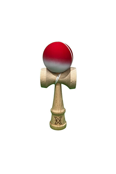 Berbis Kendama X Originala - Jucarie din Lemn, 18 cm, Model Roz-Alb in Degrade