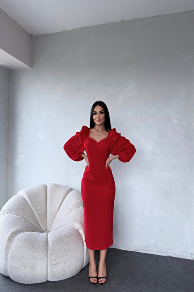 kamacibutik Heart Necklace Princess Sleeve Dress