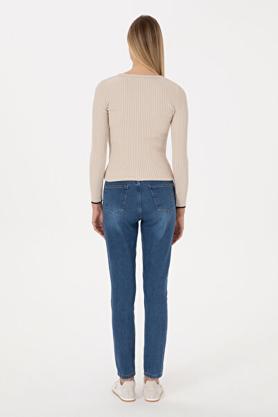 U.S. Polo Assn. Kadın Koyu Mavi Skinny High Waist Fit Jean Pantolon 50308078-DN0023