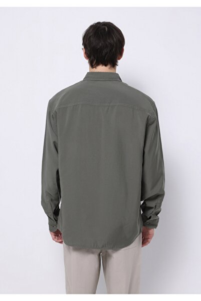 Colin's Comfort Fit Shirt Neck Düz Erkek Yeşil Uzun Kol Gömlek