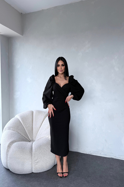 kamacibutik KALP YAKA PRENSES KOL ELBİSE