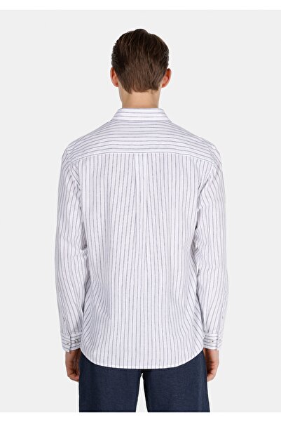 Colin's Cămașă Regular Fit Cămașă cu mânecă lungă pentru bărbați, cu dungi, albastru marin