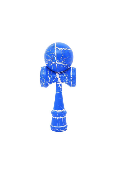Berbis Kendama X Originala - Jucarie din Lemn, 18 cm, Design Cracked Albastru...