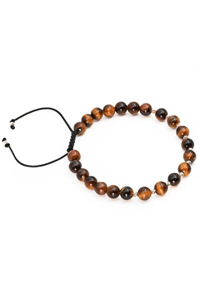 MANAVA Bracelet with 12 14k Gold balls and tiger's eye