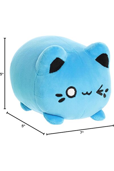 COOYA Enchanting Electric Blue Meowchi Stuffed Animal Bright Colorful Design Showpiece Plush 7 Inches