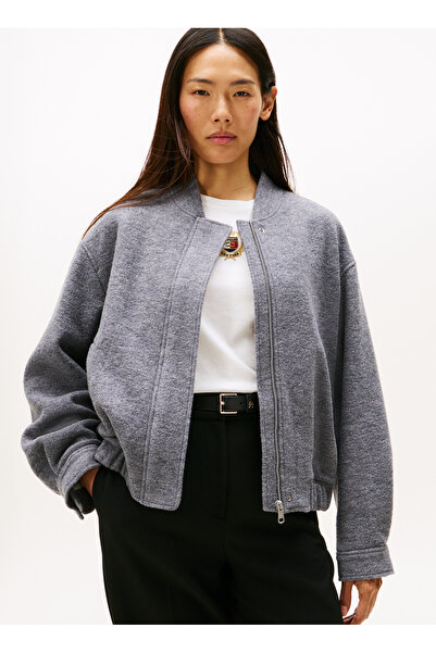 Tommy Hilfiger Standart Gri Kadın Ceket WW0WW45724P03