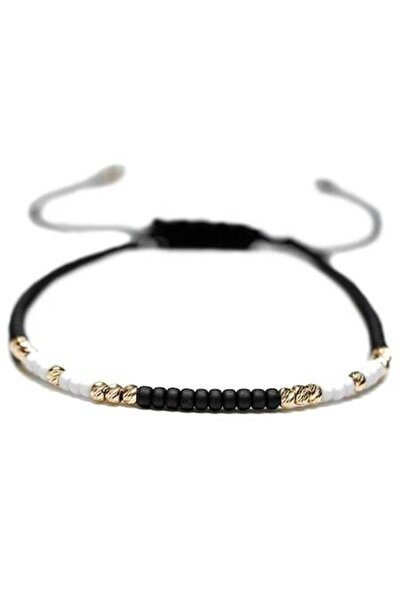 MANAVA Bracelet with 16 14k Gold balls and Miyuki beads, adjustable