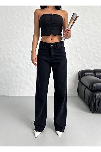 WODDİ جينز نسائي فضفاض من مورينا روز قماش قابل للتمدد 90's ذو قصة فضفاضة للغا...