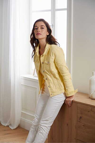 Tchibo Women Plain Denim Jacket, Yellow