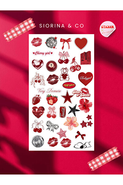 Siorina Co & Event مجموعة ملصقات تشيري جيرل مناسبة لمجلة بوليت