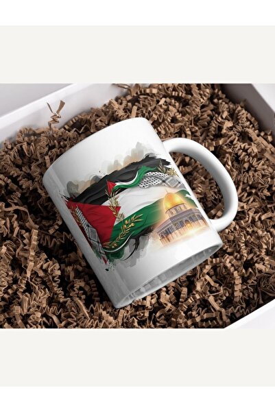 Fikart كوب بتصميم فلسطيني - بنمط العلم وقبة الصحراء