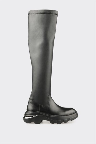 Elle Shoes Siyah Kadın Düz Çizme