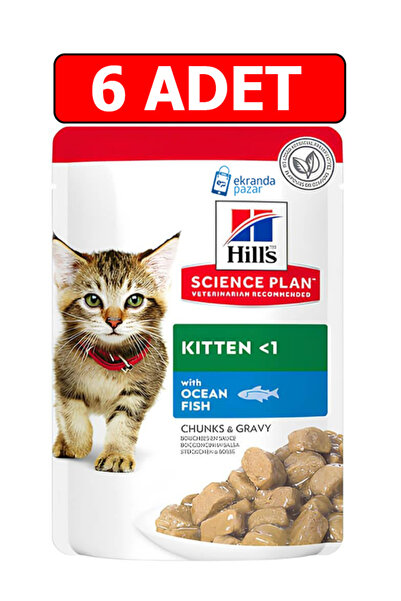 Hill's Hills balıklı yavru kedi konserve 85gr 6adet ocean fish chunks gravy k...