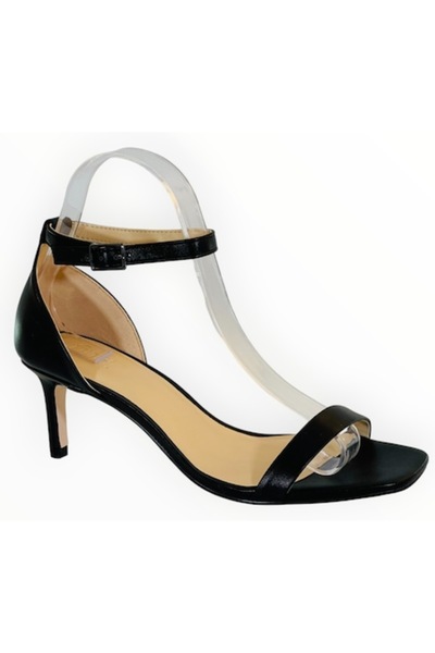 Amazon Find - Women's Low Heel Sandals Outlet Grade B Black Faux Leather, Size 38 EU