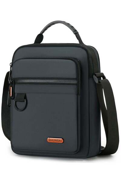 Qiccijoo Crossbody Messenger Bag for Men Women - Grey