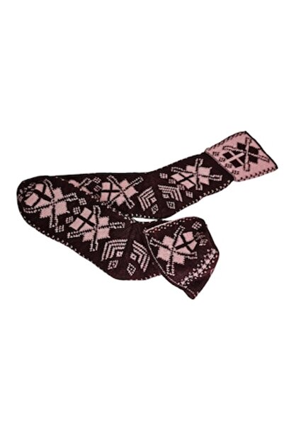 Kral Women's Knitted Ciupici Socks, Wool, Ethno Patterns, Artisan, Purple & Pink, One Size