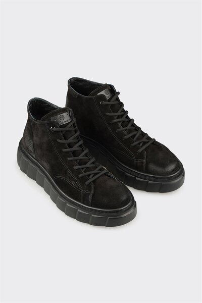 Elle Shoes Siyah Deri Erkek Spor Bot