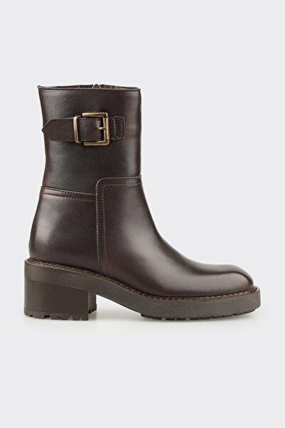 Elle Shoes Kahve Deri Kadın Günlük Bot