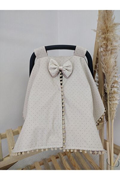 MAMARADUGA Double-Sided Single Stroller Cover Polka Dot-Beige (Poplin and Pique)