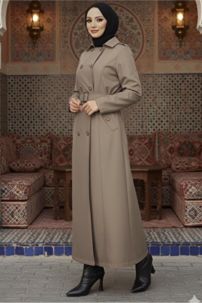 TRENDTESETTÜR ΓΥΝΑΙΚΕΙΟ ΜΑΚΡΥ ΠΑΛΤΟ ΜΕ ΖΩΝΗ ΜΕ ΒΙΣΚΟΥΡΟ T 1094