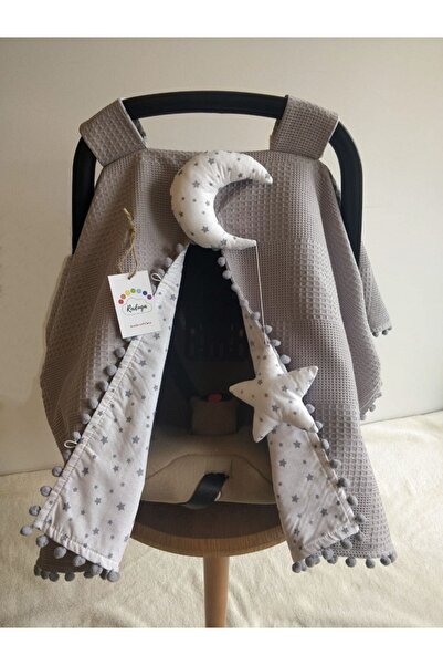 MAMARADUGA Double-Sided Stroller Cover+Stroller Cushion+Blanket Star Gray Color