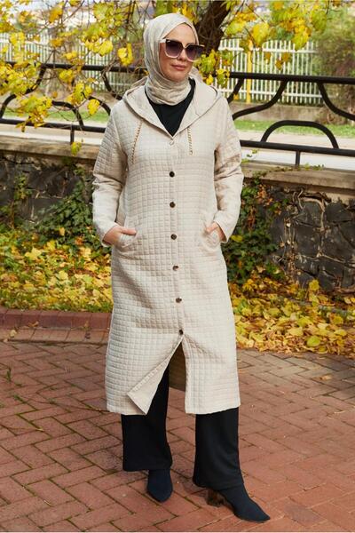 TRENDTESETTÜR Women Beige (Stone) Hooded Kap t 0009