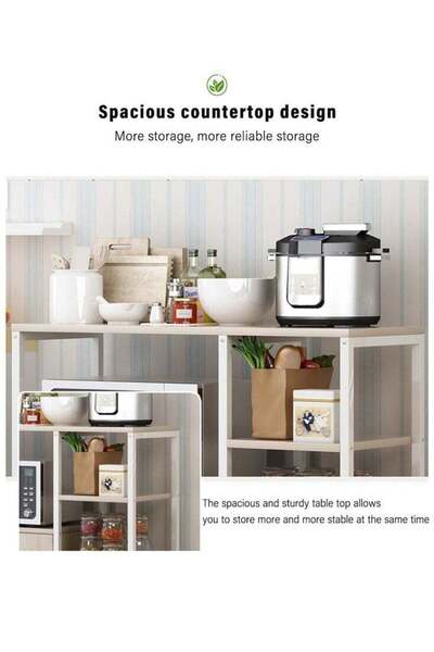 ZUIHAO 3-Tier Coffee Corner Coffee Cabinet Kitchen Storage Shelf Microwave Oven Stand Rack Spice Organizer