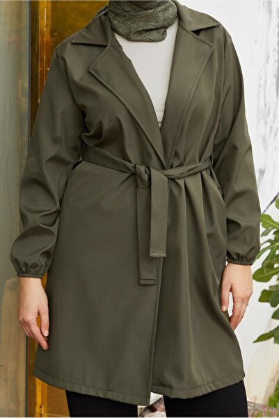 TRENDTESETTÜR Women's Khaki Belted Trench Coat t 59112