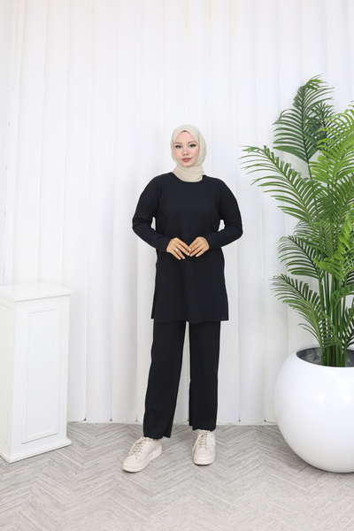 MioTrend طقم قميص قصير محبوك من قطعتين