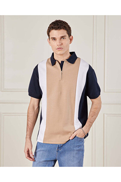 REDTAG Men Multicolour Colour Block Polo Shirt