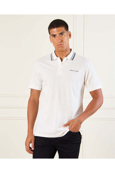 REDTAG Men White Polo Shirt