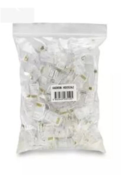 HADRON Hdx5063 Cat6 موصل Ez Rj45 مع فتحة 100 قطعة شفافة