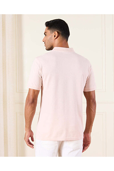 REDTAG Men Pink Basic Polo Shirt