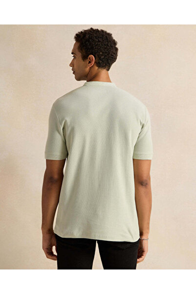 REDTAG Men Mint Henley Polo Shirt