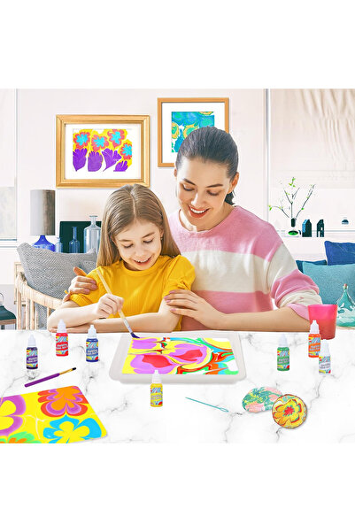 OEM Water-based marble paint set, 7 colors and accessories, 44 pieces
