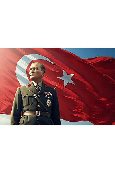 Hayal Poster Atatürk Türk Bayrağı Poster 20x30 UV baskı
