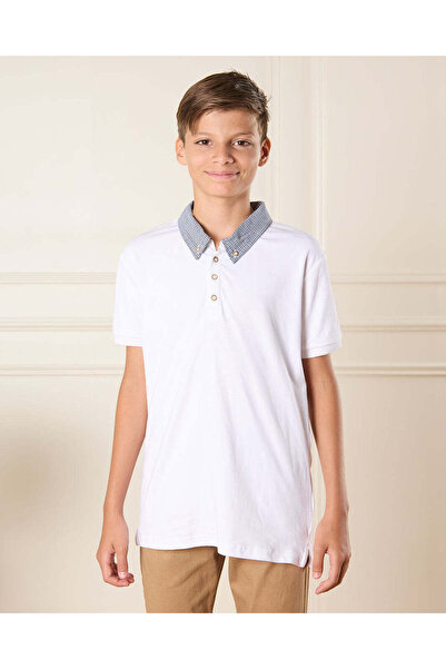 REDTAG Senior Boys White Polo Shirt