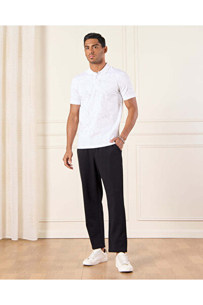 REDTAG Men White Printed Polo Shirt